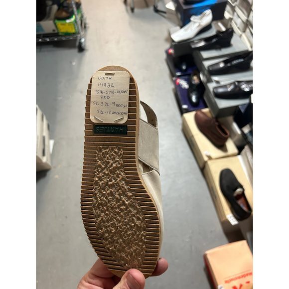 Vintage Hartjes Women's Sling-back Stone Nubuck Sandals‎ 14932 - Picture 3 of 4